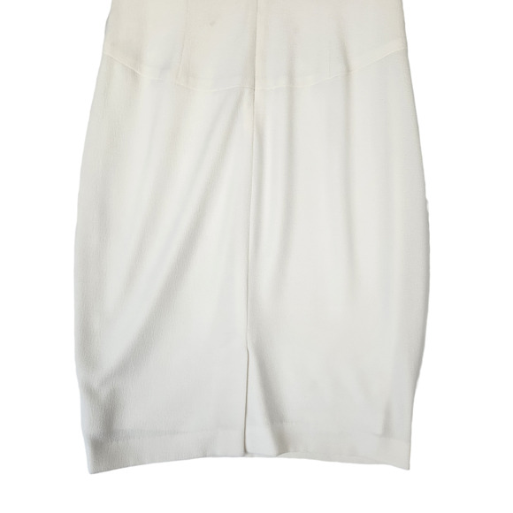 Cache Dress Sz 6 Sheath Dress Drape Neck Cap Sleeves Off White - Picture 4 of 7